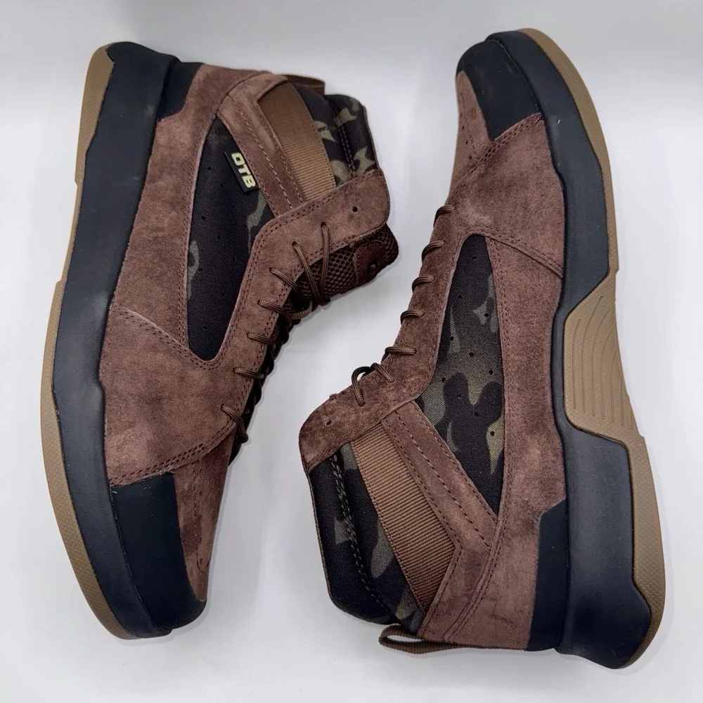 OTB T-Kool Mid Boots‎ Men's Size 14 Brown Waterproof Leather Camo Tactical